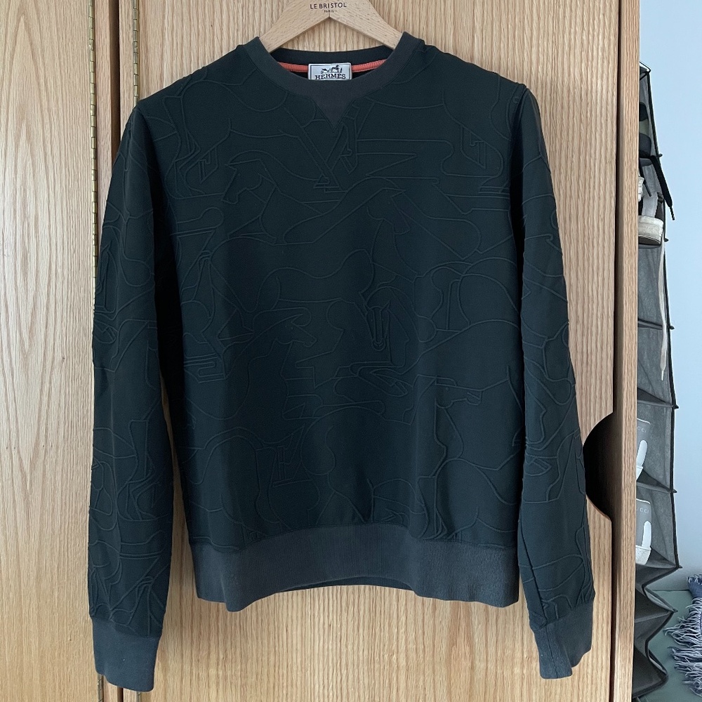 *VERY RARE* Hermes 3D-Print Green Cheval Sweater